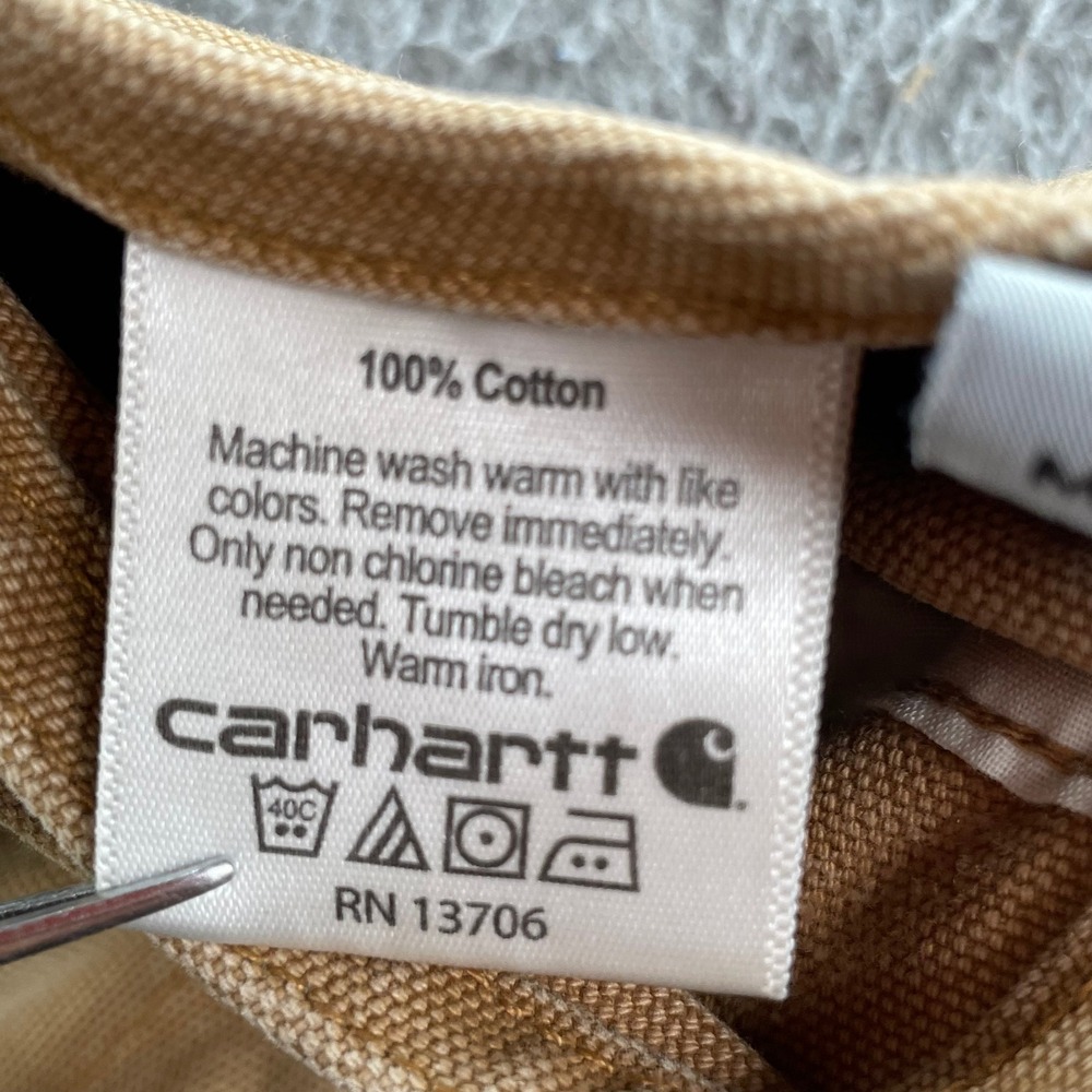 Carhartt Tan Canvas Women's Painter Overalls with Paint Marks - Picture 10 of 13